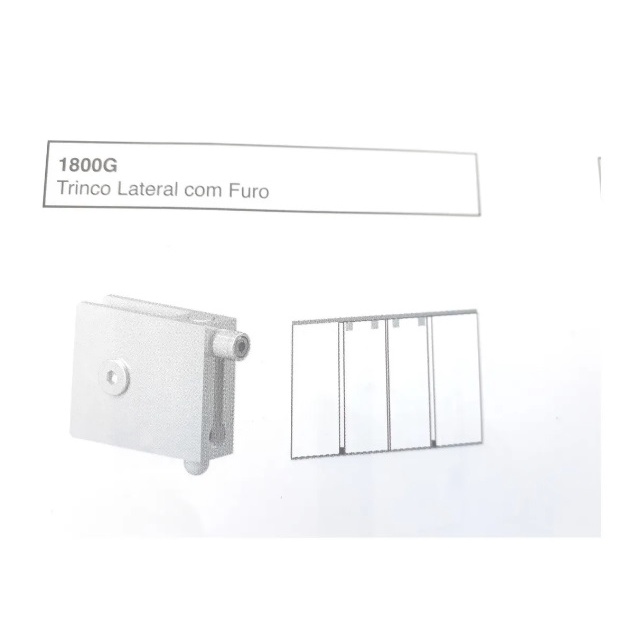 1800g Trinco Lateral Para Porta De Correr Blindex Cor Preto
