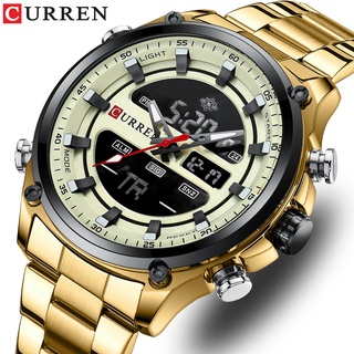 CURREN Relógio Masculino Marca Original Moda Casual LED Digital Impermeável Quartzo 8404X
