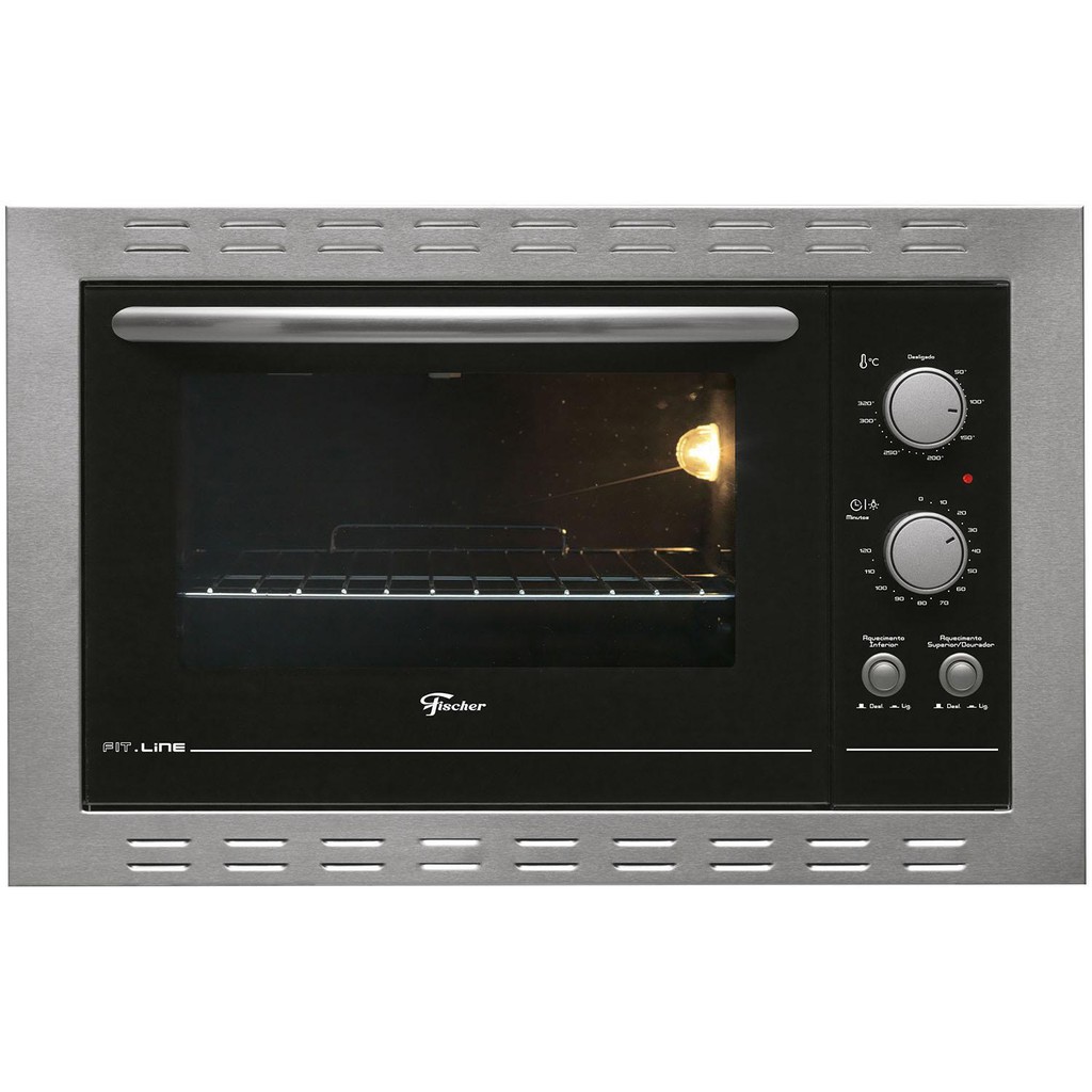 Forno De Embutir Elétrico Fischer Fit Line 44l Frontal Inox