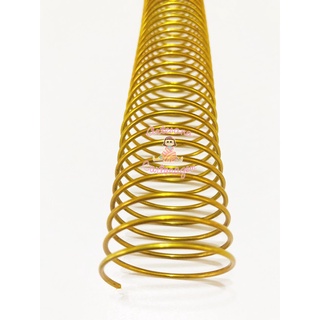 4 UNIDADES ESPIRAL DE AÇO REVESTIDO DOURADO PASSO 6MM 1 ½ ” (38,1 MM) - 350 folhas ( 75 grs)