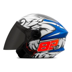 Capacete Para Moto Pro Tork New Liberty 3 Azul Gp88 Tam. 58 Viseira Fumê