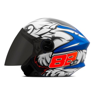 Capacete Moto Aberto New Liberty 3 Three Azul Gp88 Tam. 60