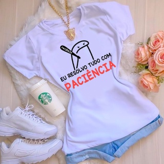 blusa feminina camiseta basica manga curta estampa bentô flork