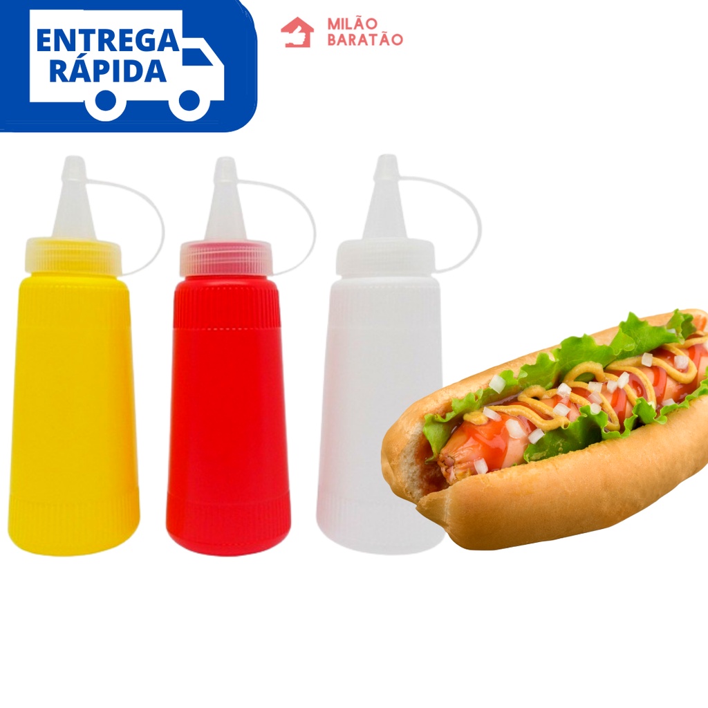 Kit 3 Bisnaga para Molho Bisnaga para Catchup/Mostarda/Maionese