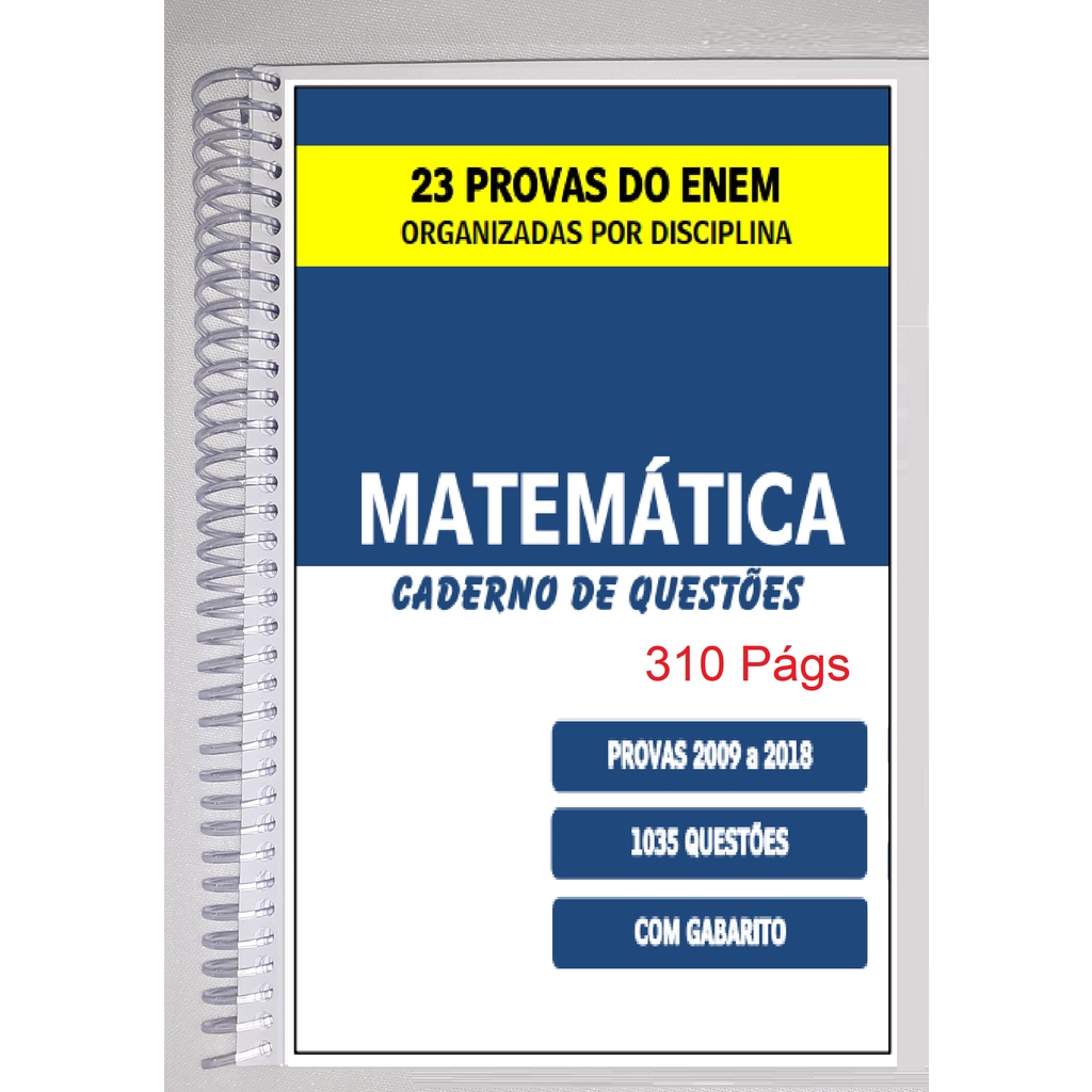23 Provas do ENEM Organizadas por Disciplina com Gabarito Provas de 2009 a 2018 com 1035 questões Alta Qualidade