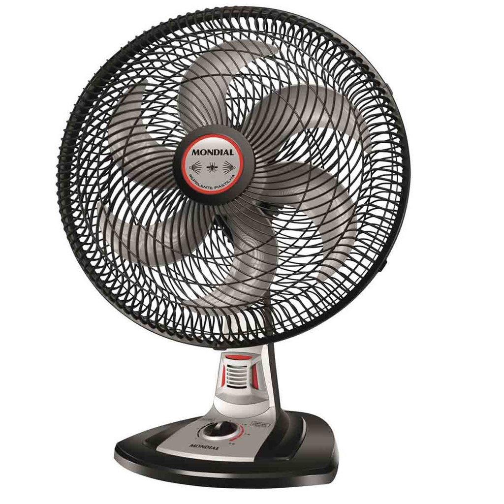 Ventilador mondial 40cm 6 pas turbo repelente pastilha