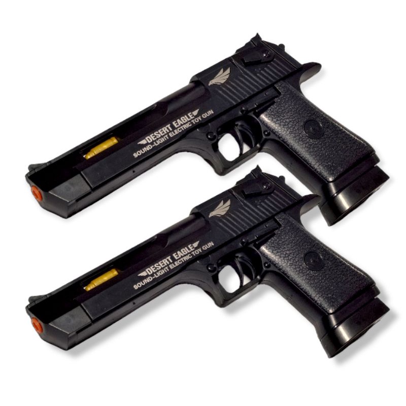 2 pistola de brinquedo com som luz e movimento deserto Eagle grande