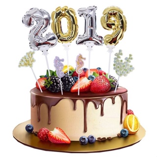 1 Balão Topo De Bolo C Vareta Auto Inflável Número em Oferta na Shopee