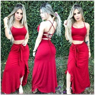 conjunto saía com croped.(cód 0002)