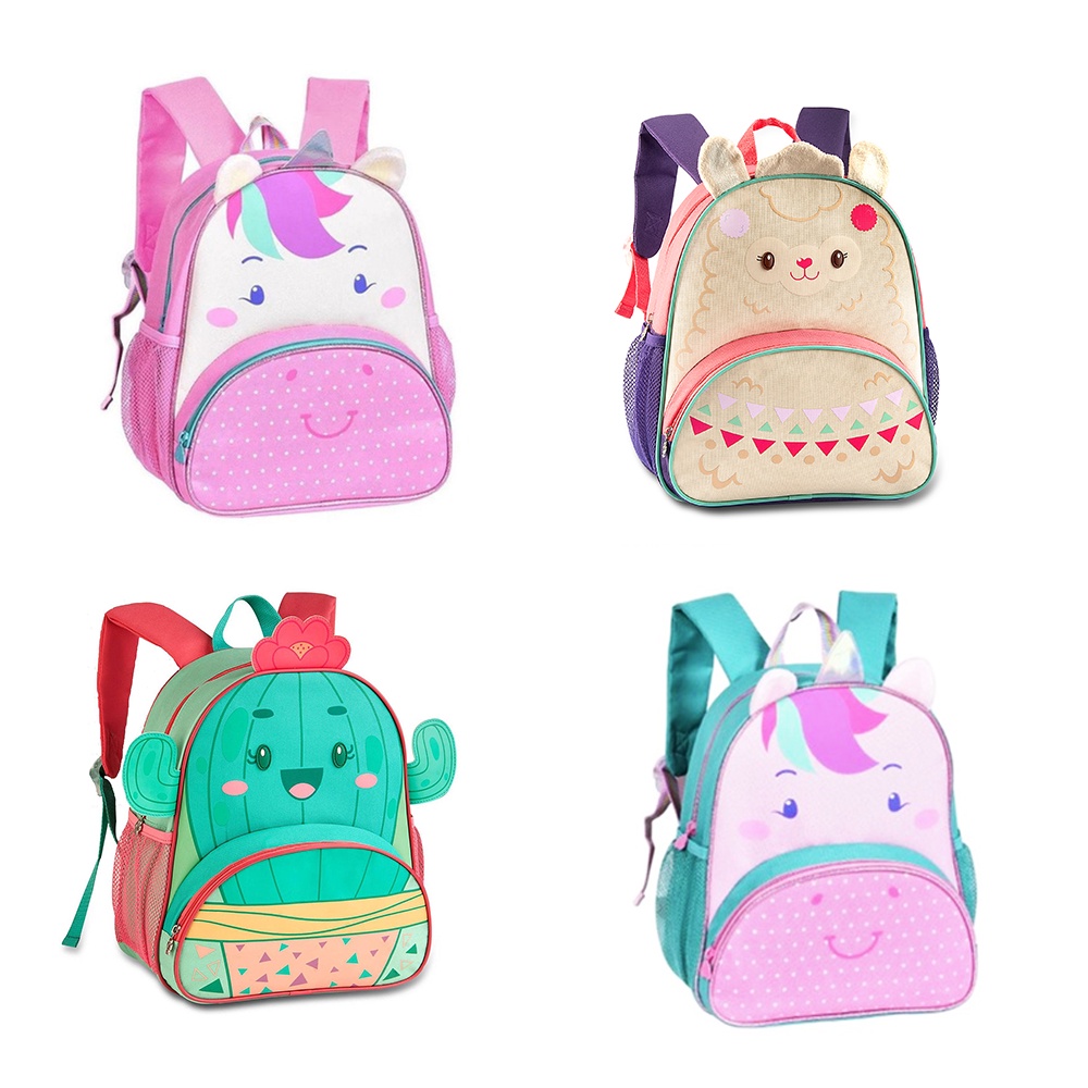 Mochila Infantil Mochilinha Animais Escolar Passeio Bebe Menina Menino ...