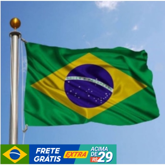 60CMx90CM，90CMx150CM，Bandeira do Brasil costurada Dupla Face   lado 100% poliéster