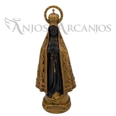 Imagem Nossa Senhora Aparecida De Mármore Em Bronze 22cm