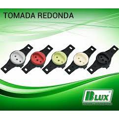 Detalhes do kit c/ 2 tomada redonda simples 20A cores com haste p/ condulete sem placa