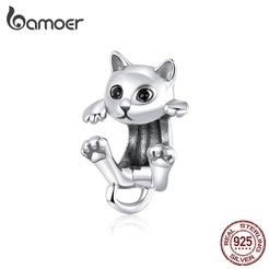 Bamoer Pingente De Prata 925 De Gato Bonito/Faça Você Mesmo