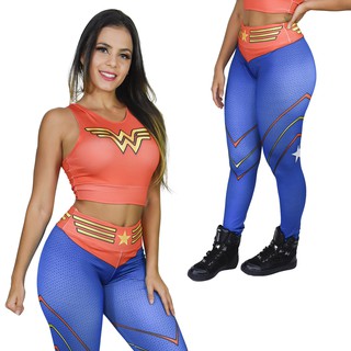 calça legging mulher maravilha