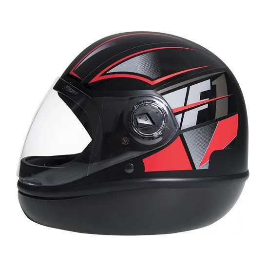 Capacete Moto Fechado Taurus San Marino Fórmula 1 Neo Preto Fosco Vermelho