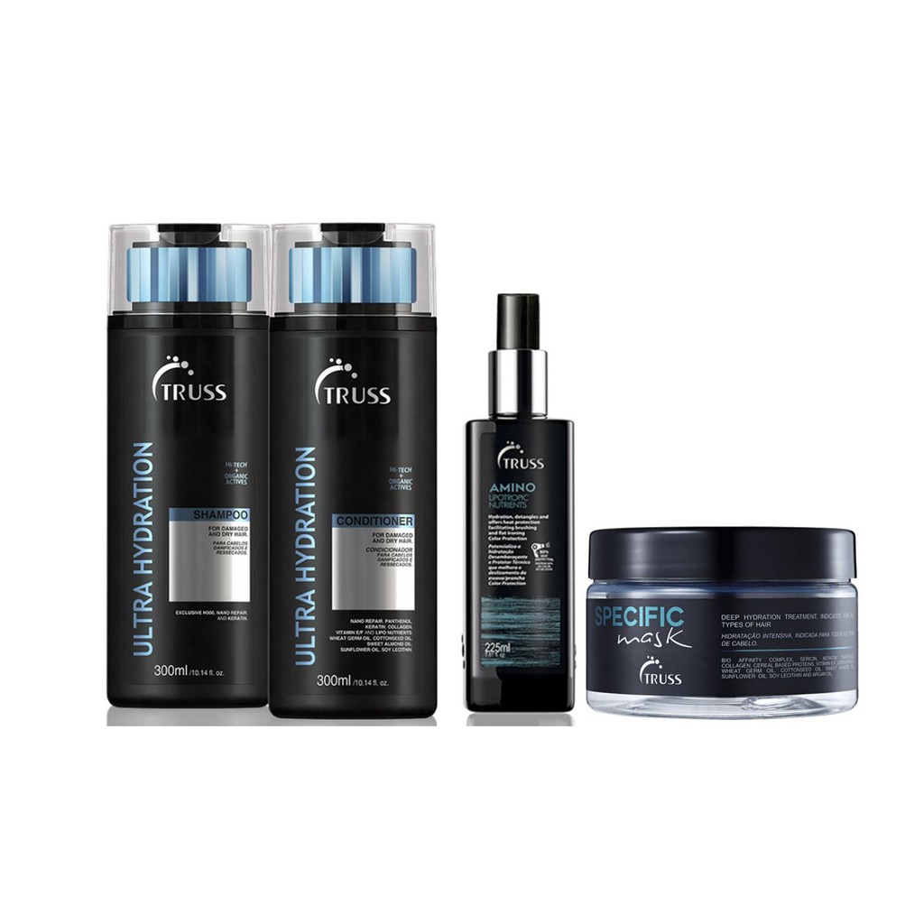 Truss Ultra Hydration Shampoo e Condicionador e Amino e Máscara Specific