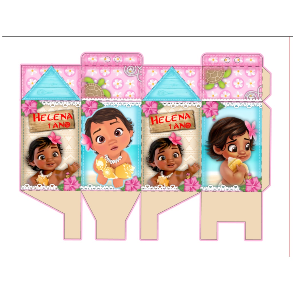 10 Caixas Milk Personalizada Tema Moana Baby Lembrancinha Infantil