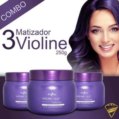 Kit Com 3 Máscara Matizadora Violine 250g - Mairibel