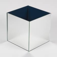 Cachepo Vidro  Espelhado Quadrado 10x10x10