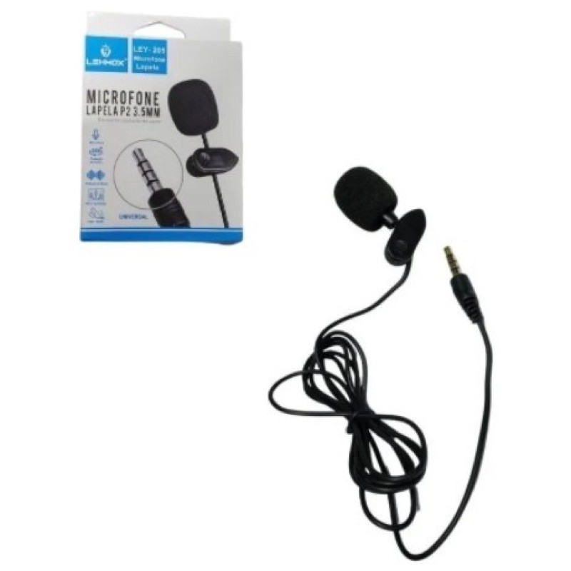Microfone De Lapela Profissional Lehmox Ley-205 1,5m