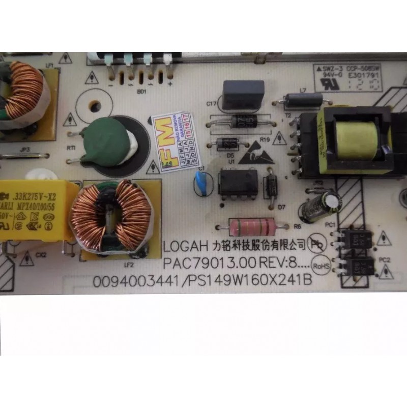 Placa da Fonte TV Buster  HBTV 42L03FD  PAC7901-3.00 REV:8  SEMI NOVA