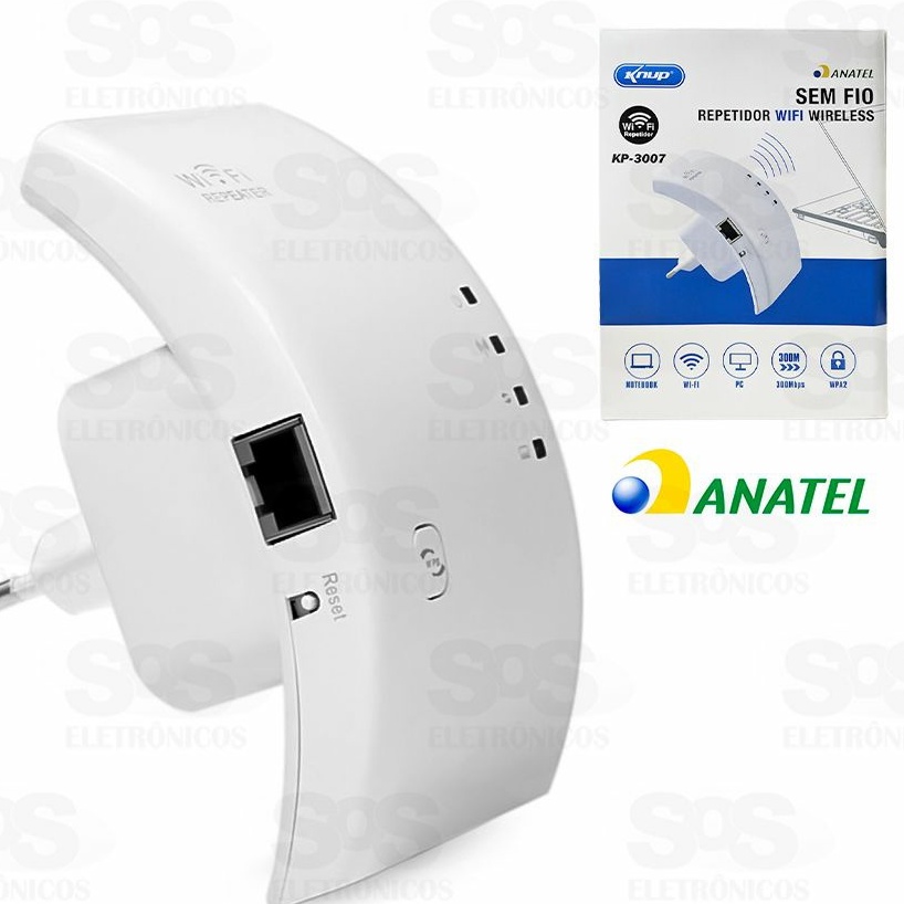 Roteador Wireless Repetidor Wifi Com Longo Alcance De Sinal Kp-3007