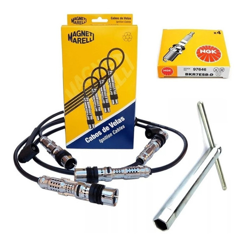 Kit Cabos + Velas Fox - Audi A3 1.6 8v;+ Chave