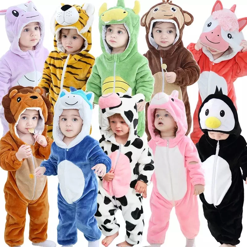 Macacão Infantil e Bebê Fantasia Pijama Infantil Inverno Bichinhos Fofos Kigurumi