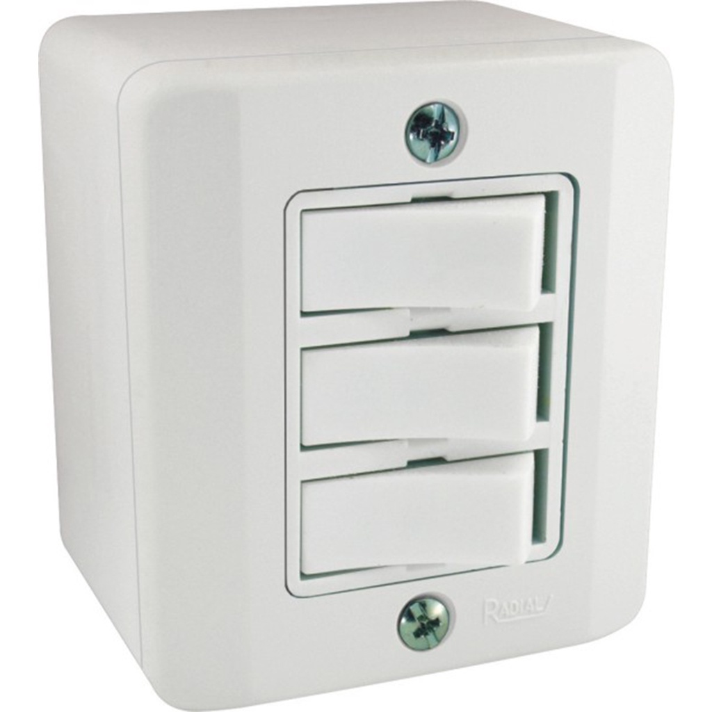 Interruptor 3 Teclas Simples Sistema X Branco Radial