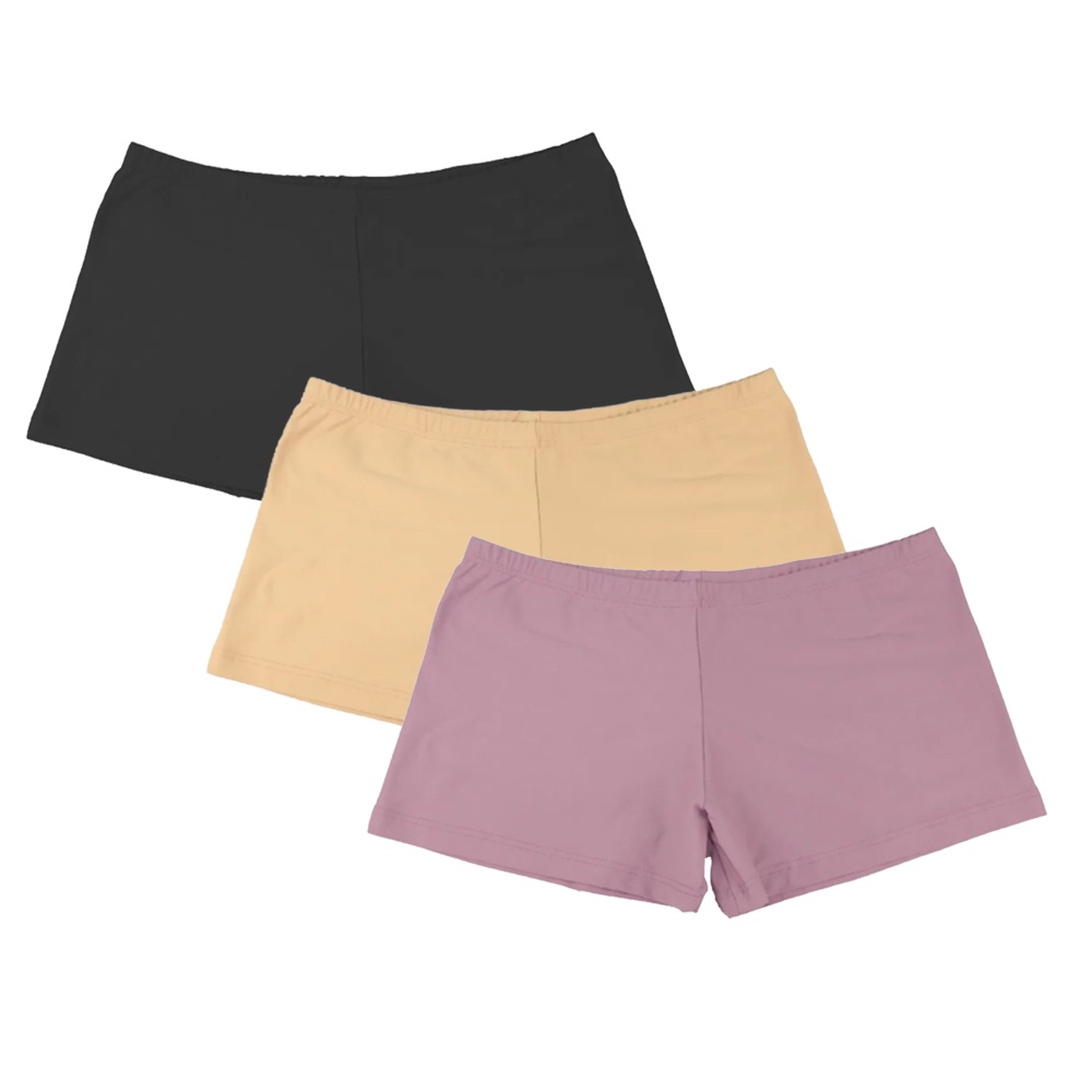 Kit 3 Short Curto Íntimos Segunda Pele Poliamida Básico