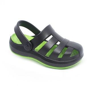 Babuche Sandália Chinelo Papete Infantil Plugt Menino Pop Preto Verde