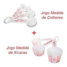 Jogo medidores xícaras e colheres para cozinha 7 peças