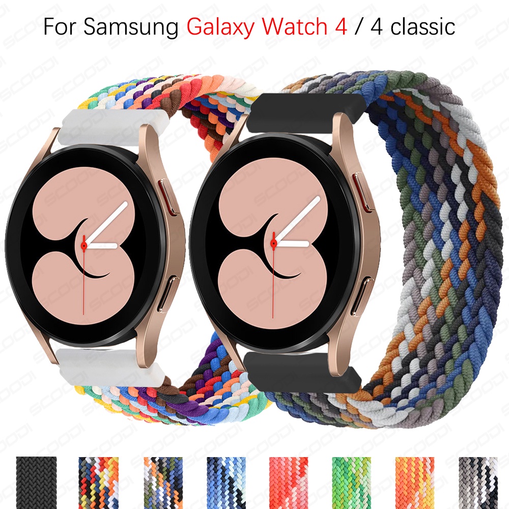 Pulseira De Nylon Trançada Com Laço Para Samsung Galaxy Watch 4 40mm 44mm/4 classic 42mm 46mm