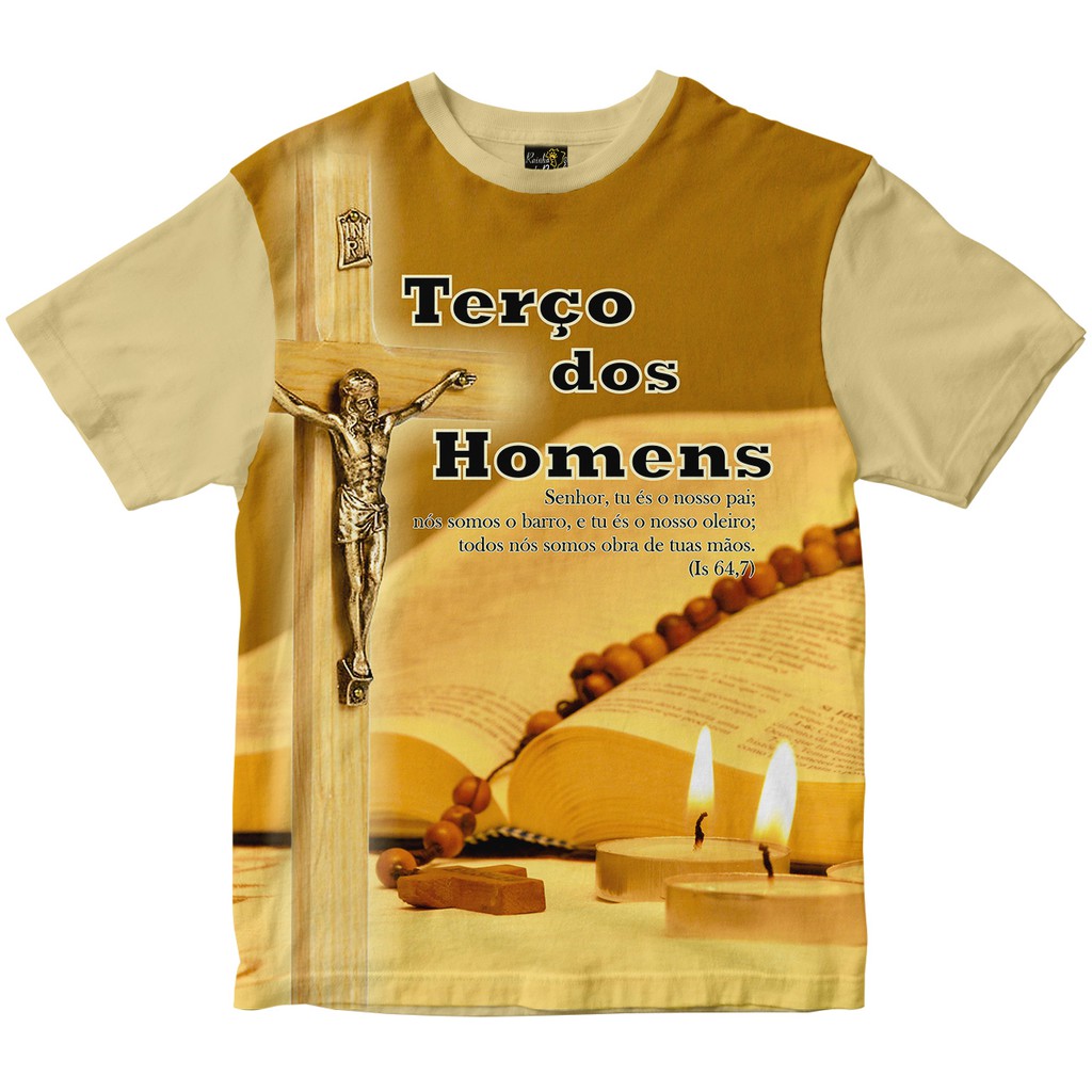 Camiseta Terço dos Homens Rainha do Brasil Bege