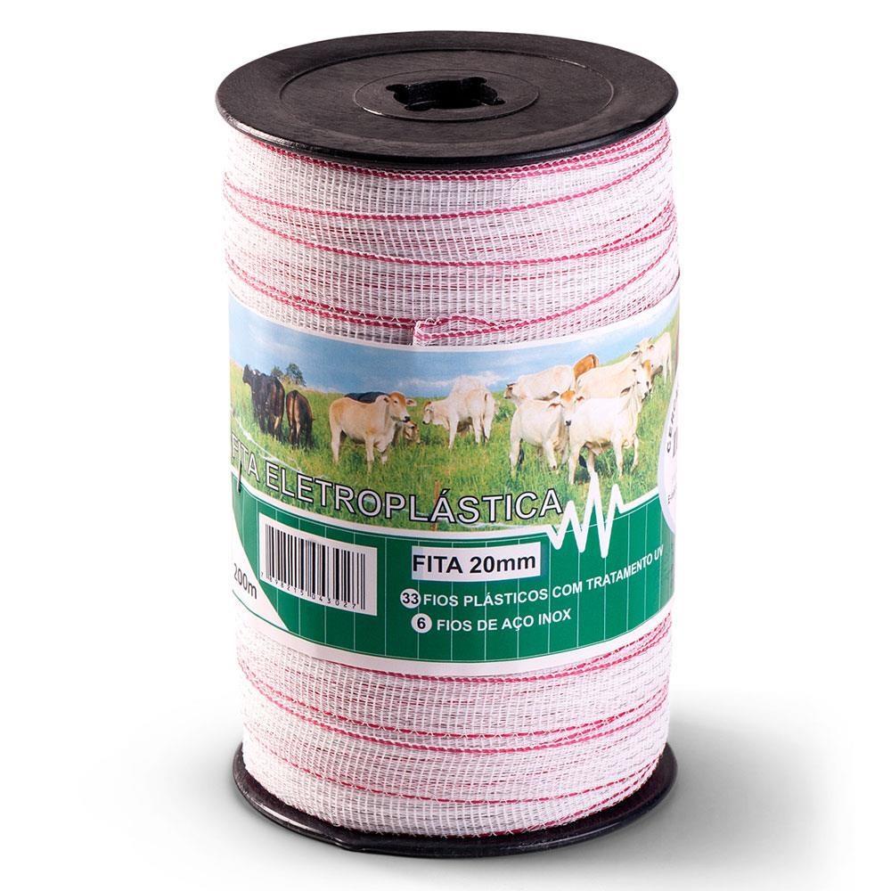 Fita Eletroplastica Para Cerca Elétrica Rural Zebu 20MM 200 Metros