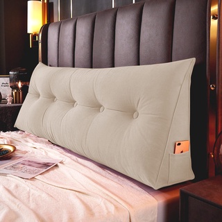 Almofada Cabeceira Cama 90cm Encosto Apoio Lombar com Porta Celular Spot Suede