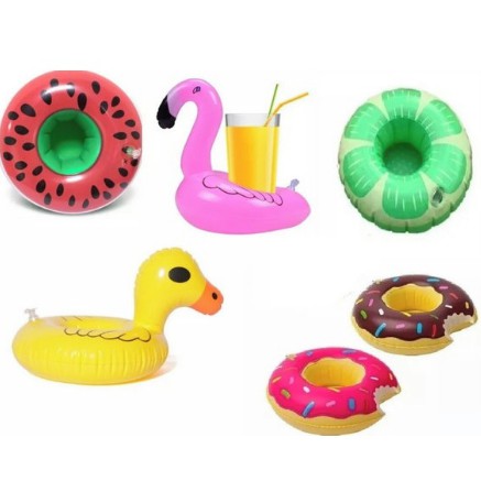 Boia de copo inflável melancia pato flamingo donuts rosca arco-íris 1 UNIDADE