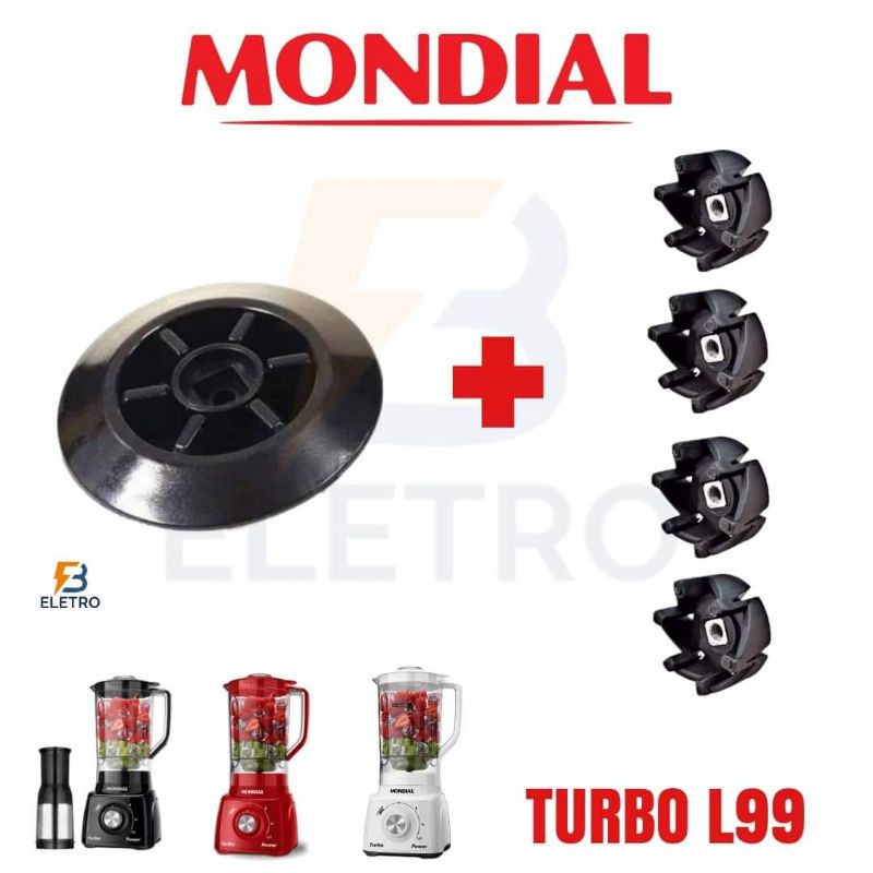 4 Arraste Acoplamento do Copo + 1 Arraste Motor Liquidificador Mondial Turbo L-60 L-97 L-99