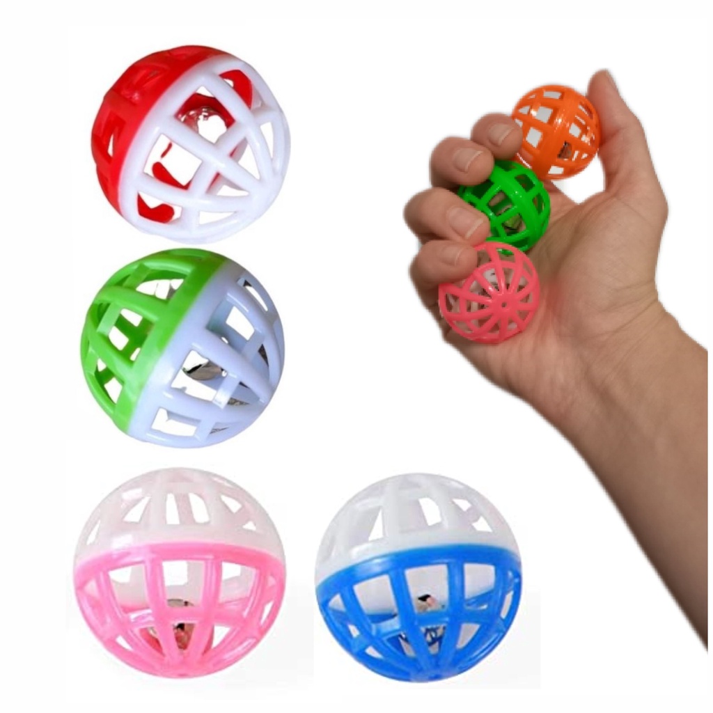 Brinquedo Kit 4 Bolinhas para Gato cachorro filhote pequeno calopsita Bola kit Bolinha Guizo faz barulho Colorida em Oferta na Shopee