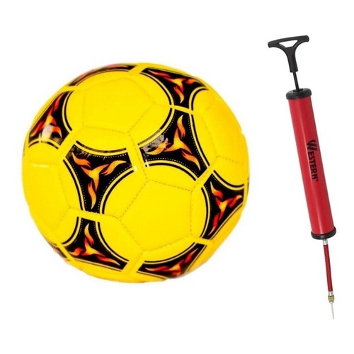 Bola de Futebol Tamanho 5 Oficial Capotão + Bomba De Ar E Bico Soccer Quadra Campo