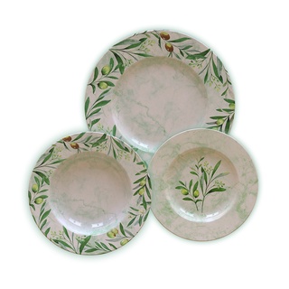 Aparelho de Jantar Tramontina Porcelana Decorada Oliva 12 Peças em Oferta na Shopee