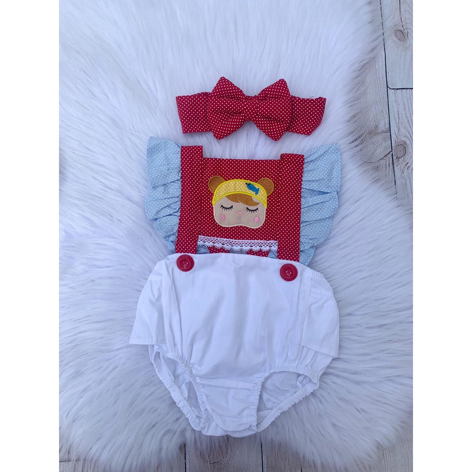 Body Romper Bebe Menina Linda Metoo Boneca Bailarina Mesversario Com Tiara Pronta Entr