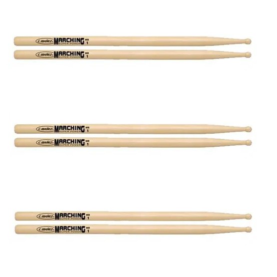 Kit 3 Baqueta C. Ibanez Marching Mb1 Banda Marcial Caixa Ponta Redonda