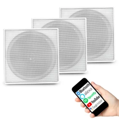 Amplificador Bluetooth 3 Caixas de teto Embutir Arandela 70W