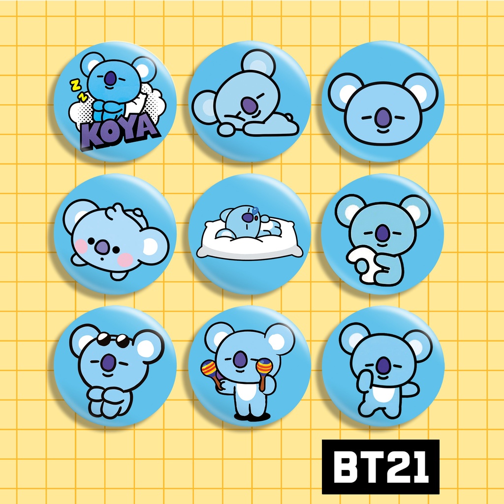 Botton BT21 KOYA RM - 3,5cm broche boton button buton bts kpop | Shopee ...