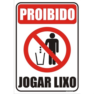 Placa – Proibido Jogar Lixo em Oferta na Shopee