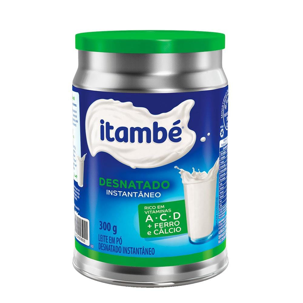 Kit C/4 Leite Em Pó Desnatado Itambé Lata 300gr