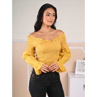blusa feminina lese ombro a ombro manga flare inverno (AFS823)