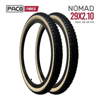 Par De Pneus Aro 29 Mtb Paco Nomad Faixa Bege 29x2.10 Bike Bicicleta - 2 Unidades